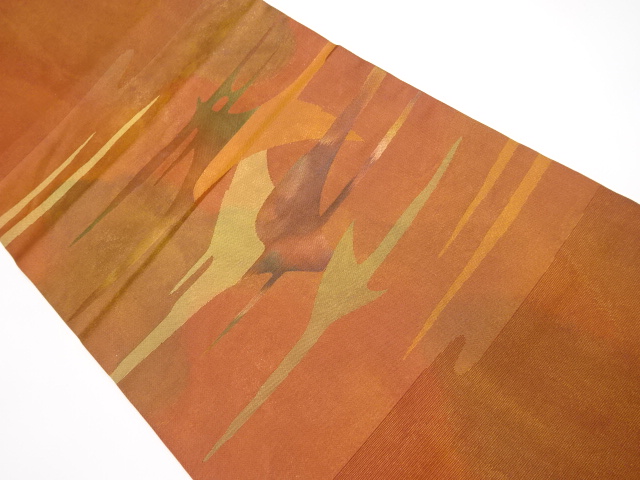 JAPANESE KIMONO / VINTAGE NAGOYA OBI / WOVEN ABSTRACT PATTERN